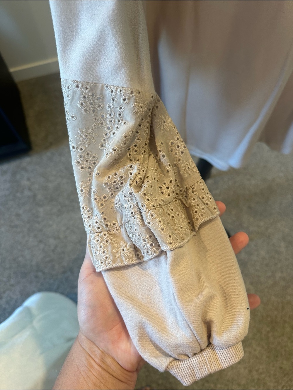 Matilda Jane Cream Eyelet Panel Long Sleeve Top - Picture 3 of 7